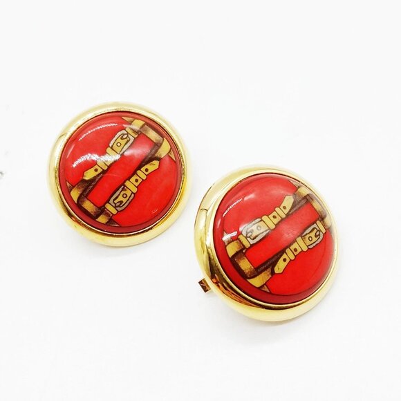Hermes Earring Reds Gold 300-073125 - Picture 1 of 9